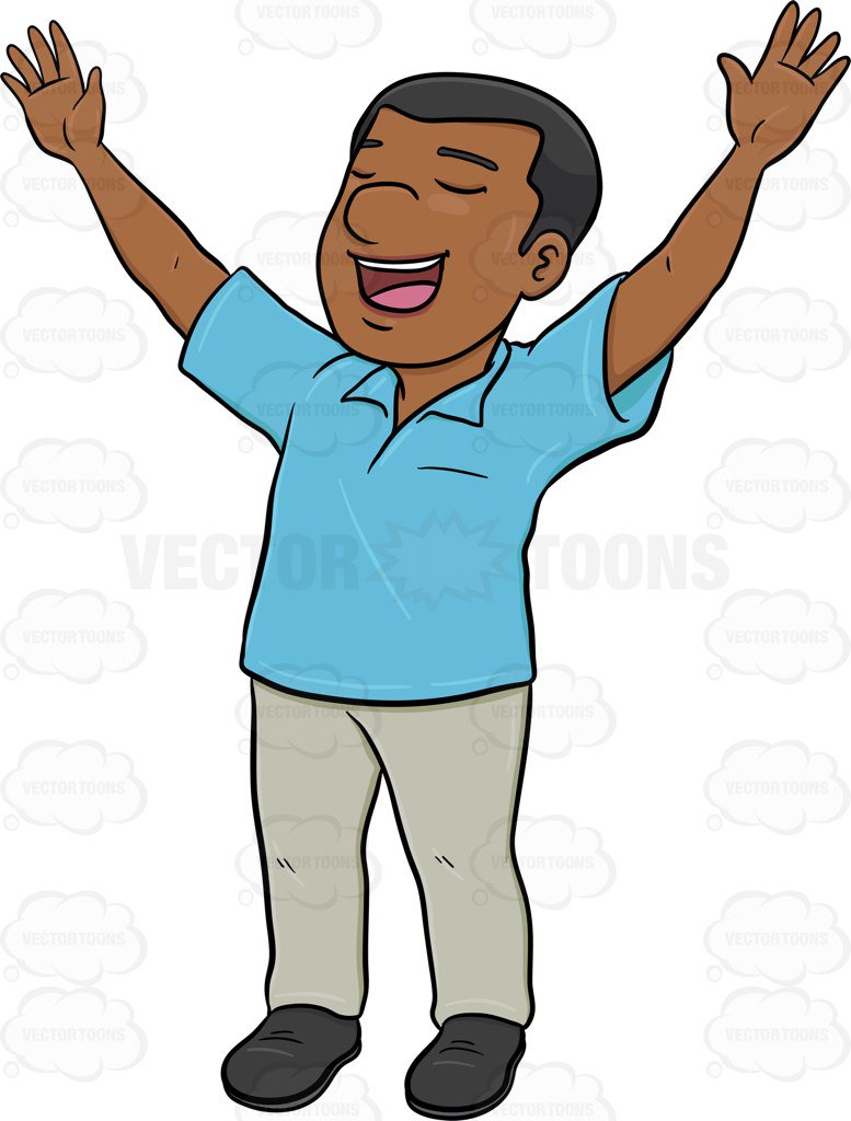 777x1024 A Black Man Singing And Praising The Lord During A Mass Cartoon
