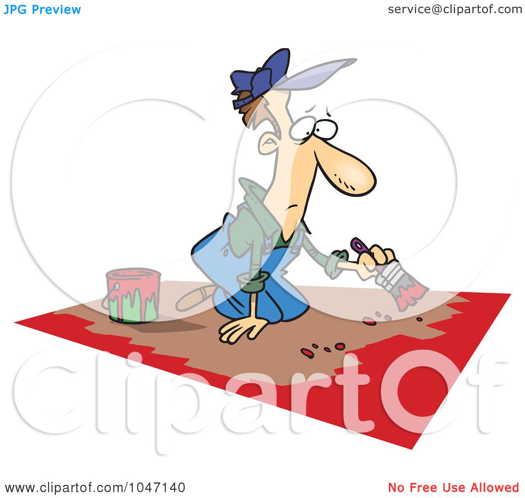 1080x1024 Royalty Free (Rf) Clip Art Illustration Of A Cartoon Man Painting