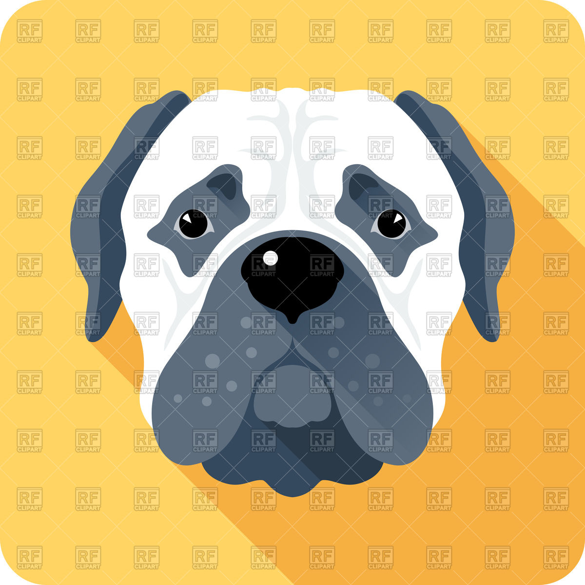 1200x1200 Bullmastiff Dog Icon Flat Design Royalty Free Vector Clip Art
