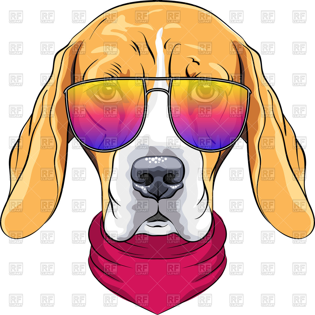 1200x1200 Portrait Of Hipster Dog Beagle In Sunglass Royalty Free Vector