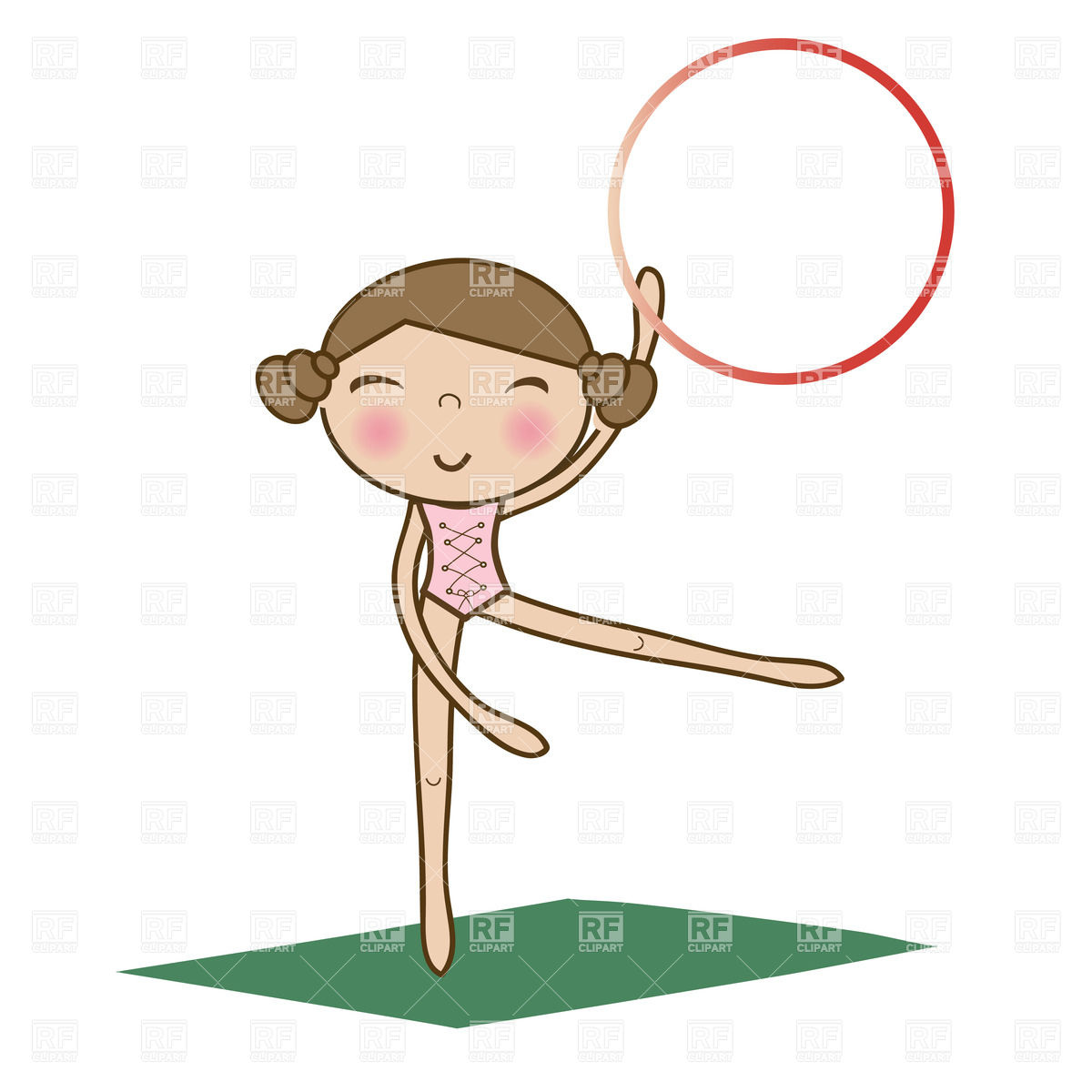 1200x1200 Pretty Little Girl Doing Gymnastics Using Hoop Over White On
