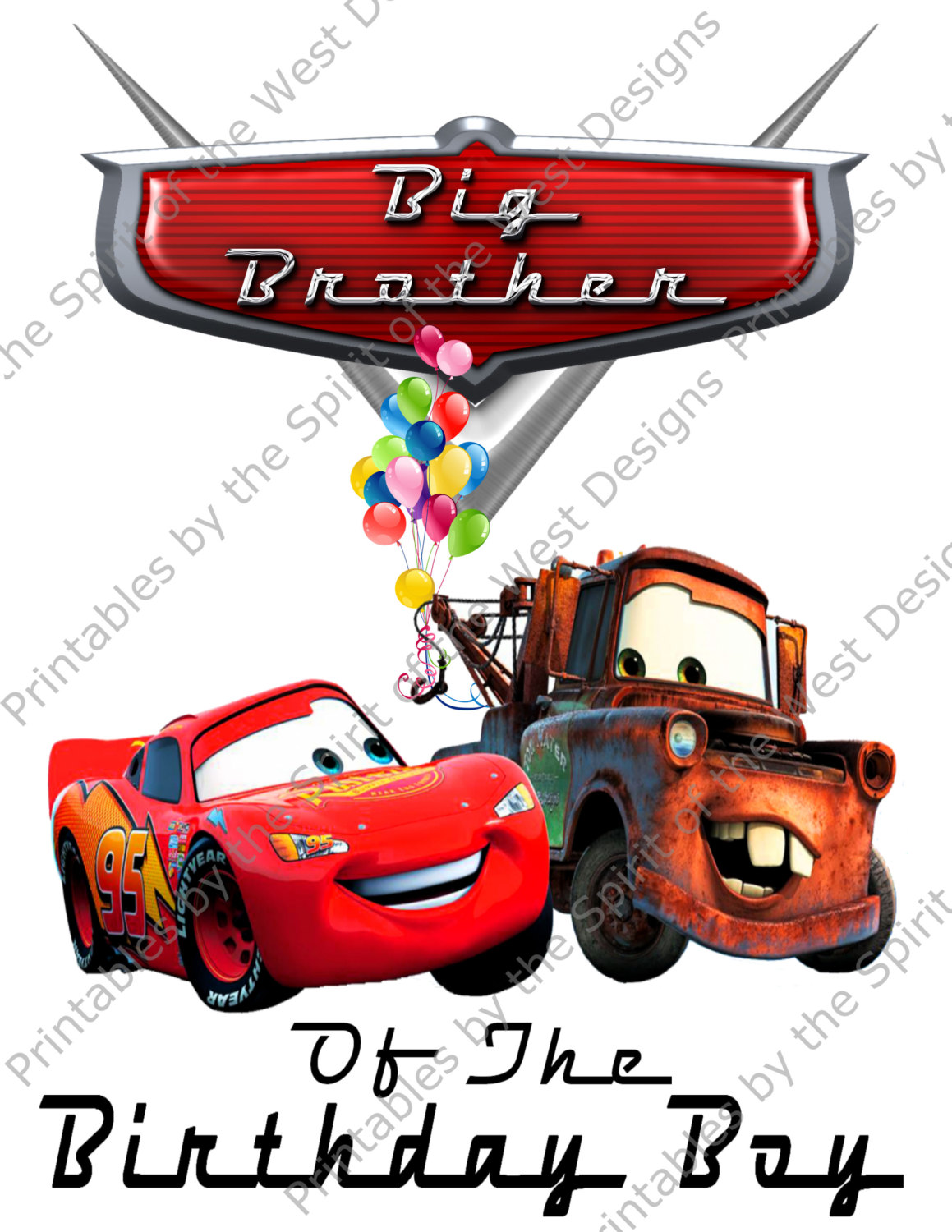 1159x1500 Big Brother Of The Birthday Boy Iron On Lightning Mcqueen Mater