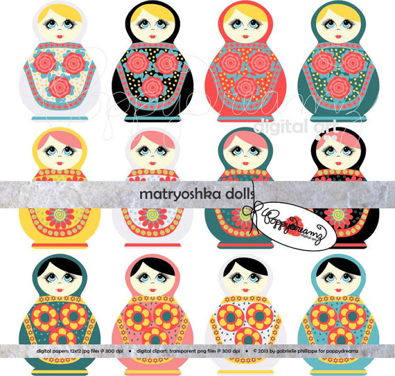 570x543 Matryoshka Dolls Clip Art Pack (300 Dpi Transparent Png) Russian