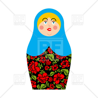 400x400 Matryoshka Russian Folk Doll Royalty Free Vector Clip Art Image