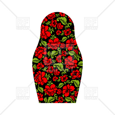 400x400 Matryoshka With Floral Ornament. Russian National Doll. Folk