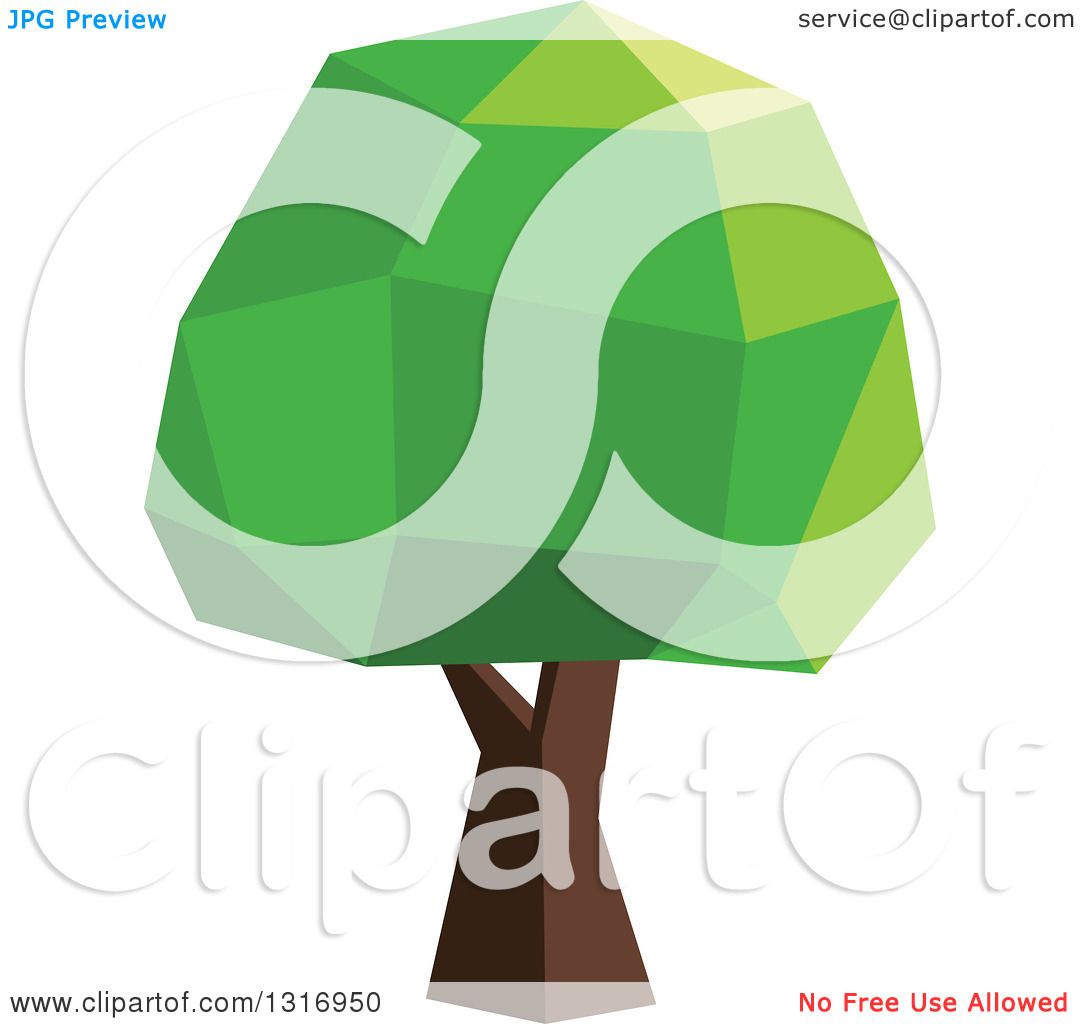 1080x1024 Clipart Of A Low Poly Geometric Mature Tree
