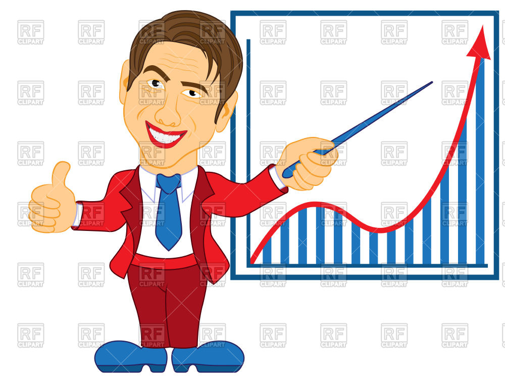 1000x750 Director Of Business Shows Growth With Graph Royalty Free Vector
