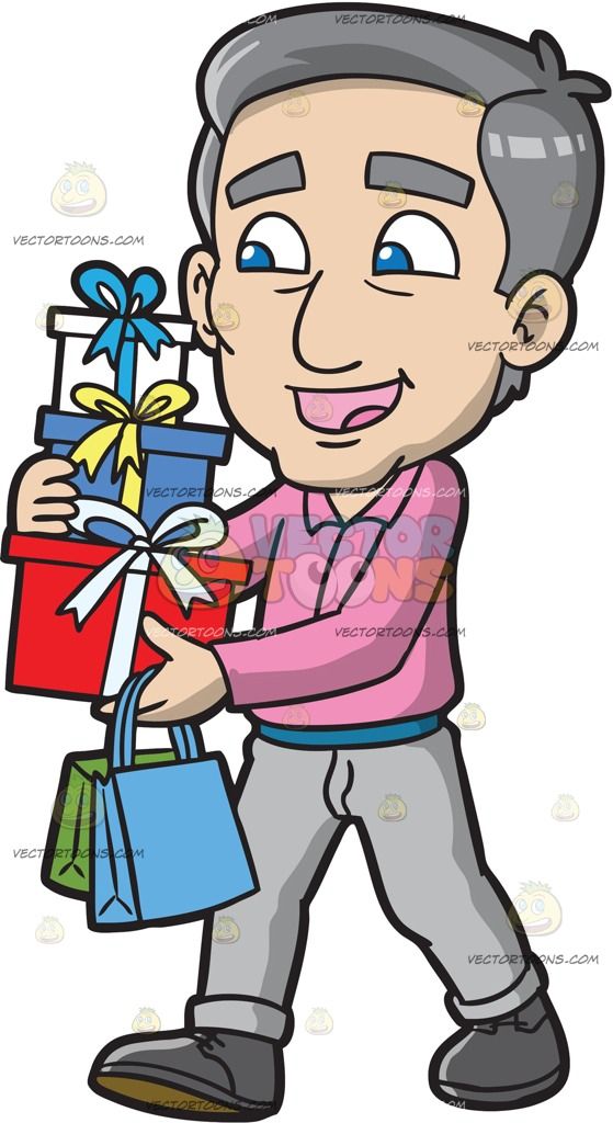 559x1024 A Mature Man Carrying Boxes And Bags Of Presents Mature Men