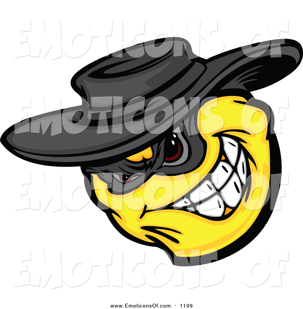 1024x1044 Clip Art Vector Cartoon Of A Yellow Emoticon Bandit Grinning By