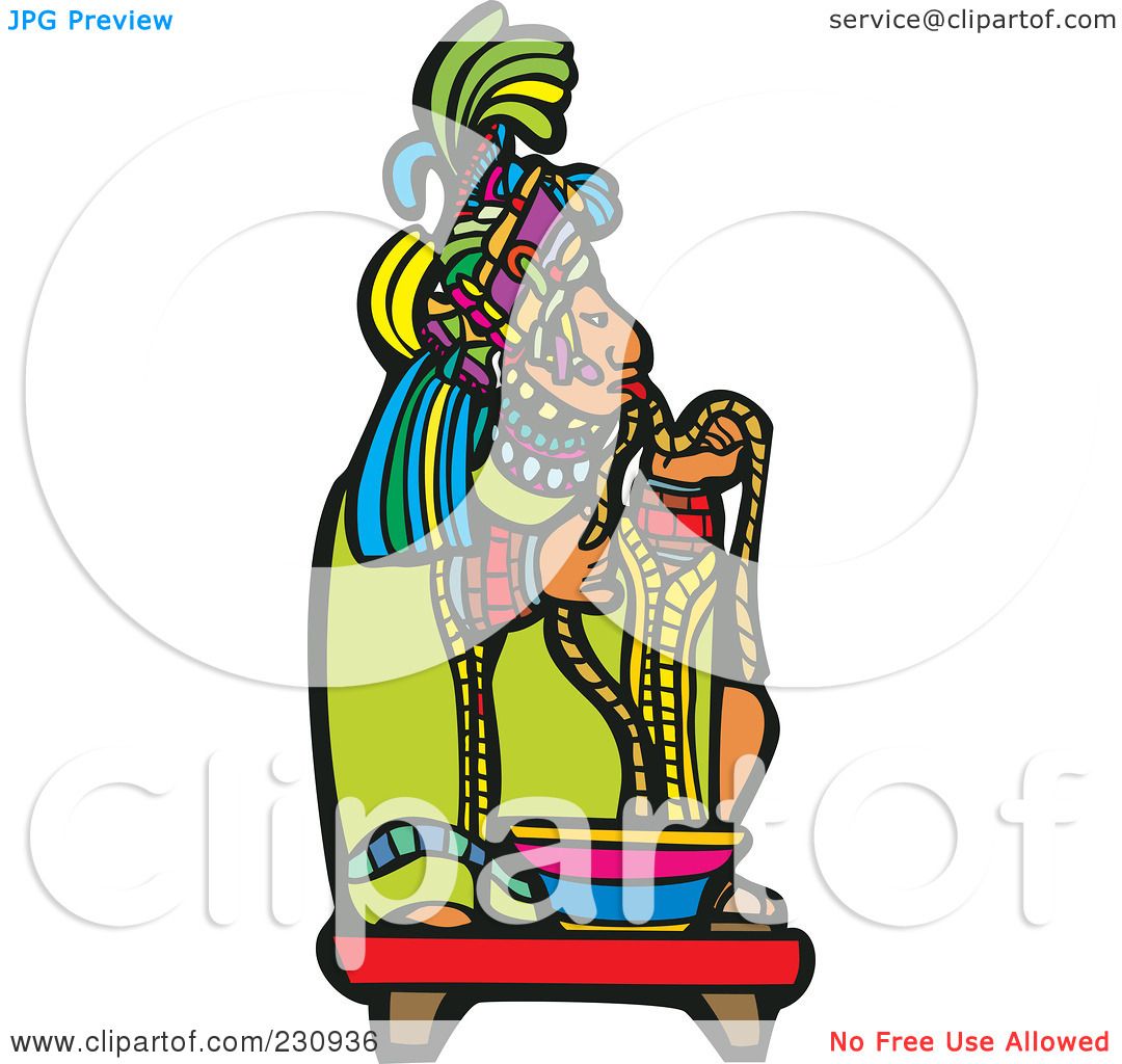 1080x1024 Royalty Free (Rf) Clipart Illustration Of A Mayan King Eating By