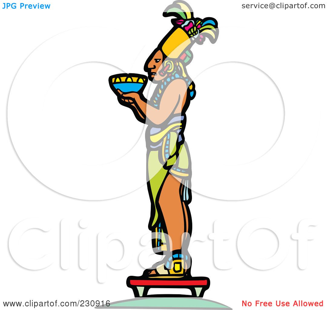 1080x1024 Royalty Free (Rf) Clipart Illustration Of A Mayan King Holding
