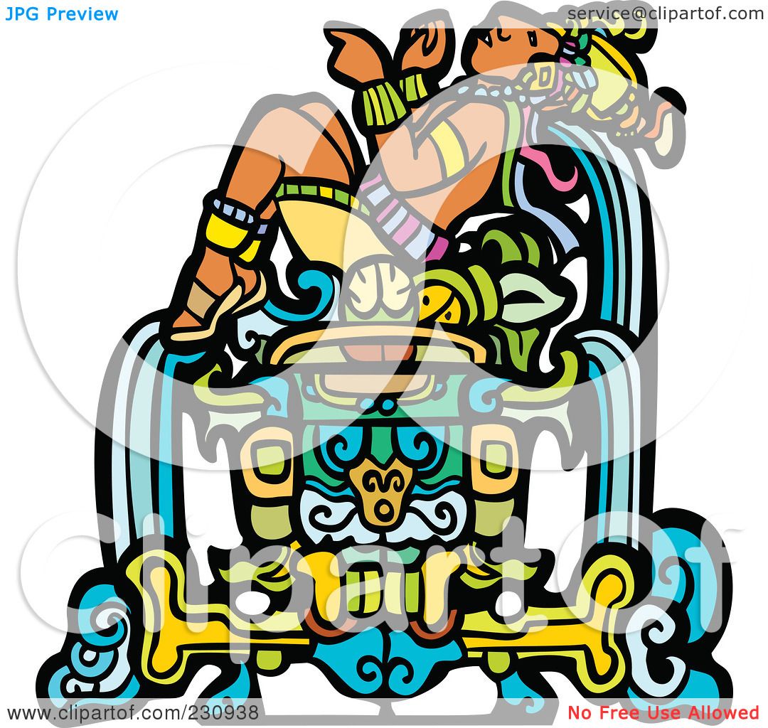 1080x1024 Royalty Free (Rf) Clipart Illustration Of A Mayan King Reclined