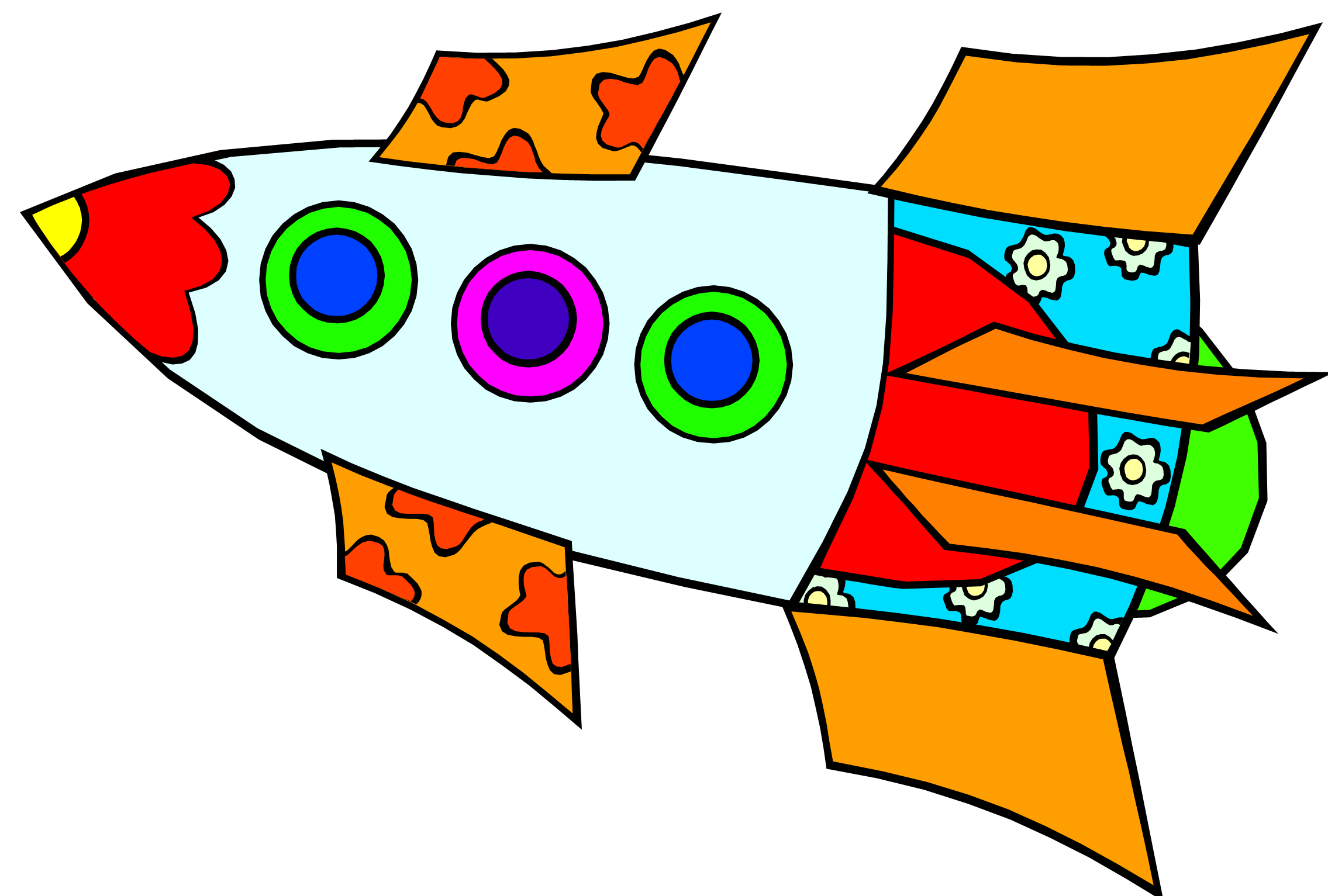 2271x1533 Drawn Ship Rocket Ship