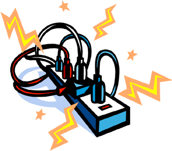 350x308 Electric Cord Safety Clip Art