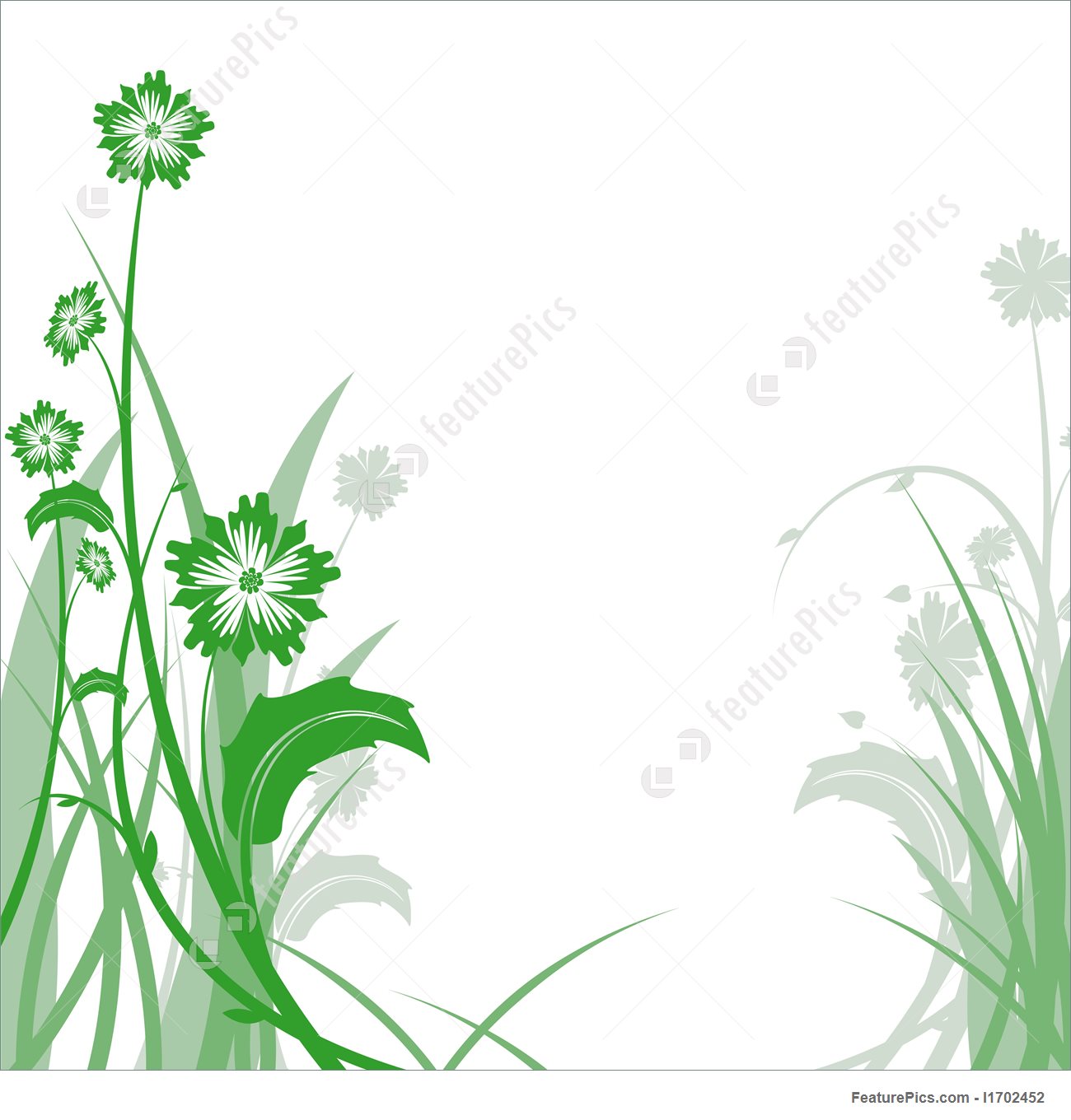 1300x1360 Green Spring Meadow Illustration