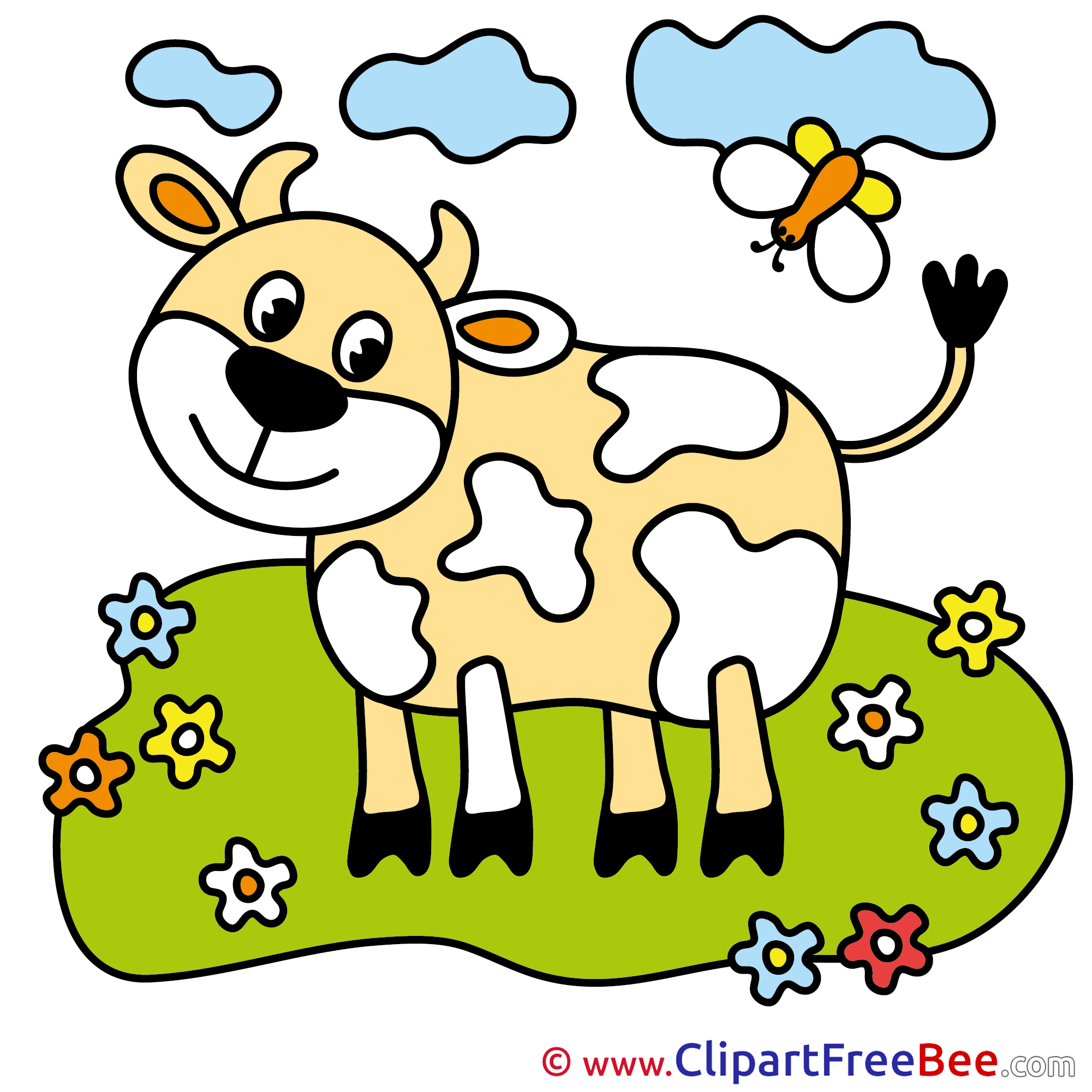 2001x2001 Meadow Flowers Cow Meadow Clipart Free Illustrations