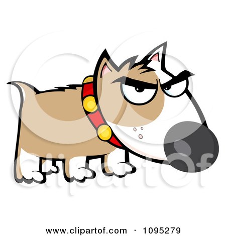 450x470 Clipart Mean Brown And White Bull Terrier Dog
