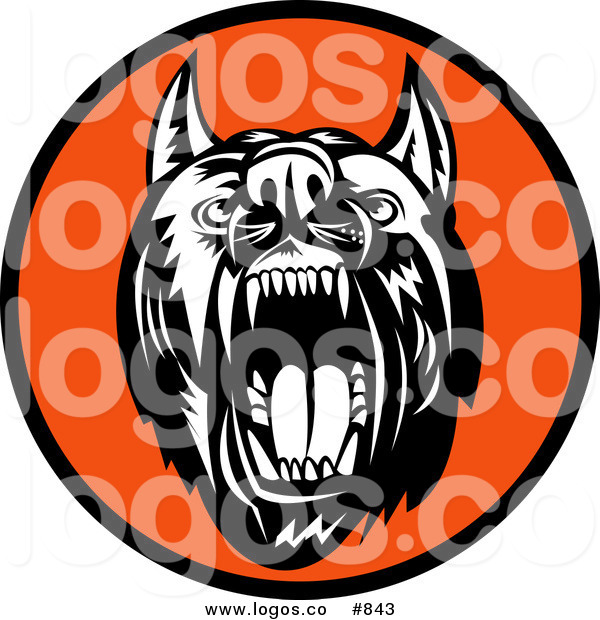 600x620 Royalty Free Vector Logo Of A Mean Dog By Patrimonio