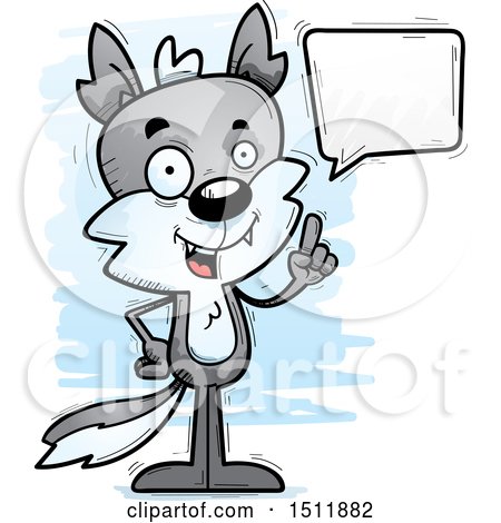 450x470 Clipart Of A Happy Talking Male Wolf