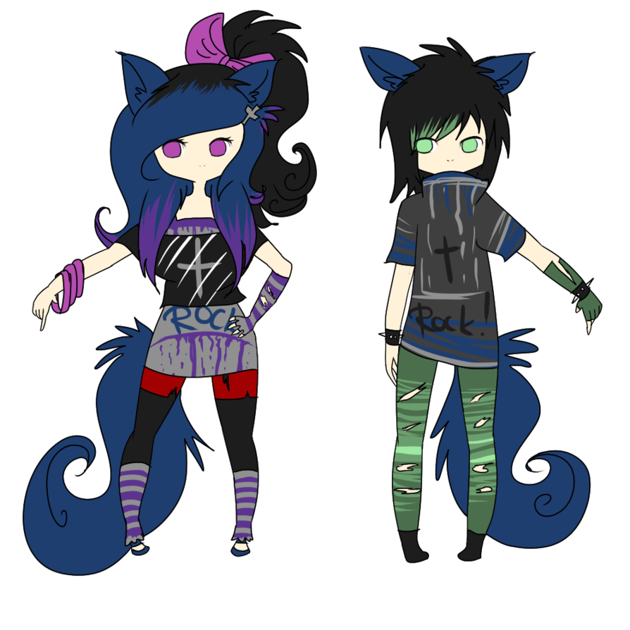 894x894 Closed Wolf Punk Girl And Boy ~ Draw To Adopt By Lunax3adoptables
