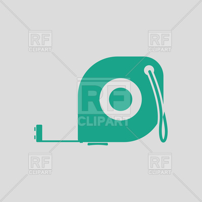 400x400 Icon Of Green Tape Measure On Gray Background Royalty Free Vector