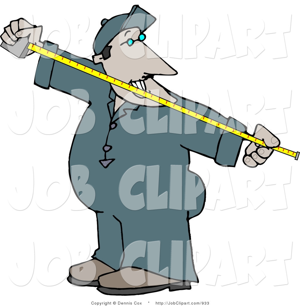 1024x1044 Job Clip Art Of A Worker Man Measuring Something With A Yellow