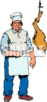 162x350 Butcher Cutting A Hindquarter Of Meat