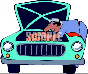 350x295 Royalty Free Clip Art Image Cartoon Of A Black Mechanic Working