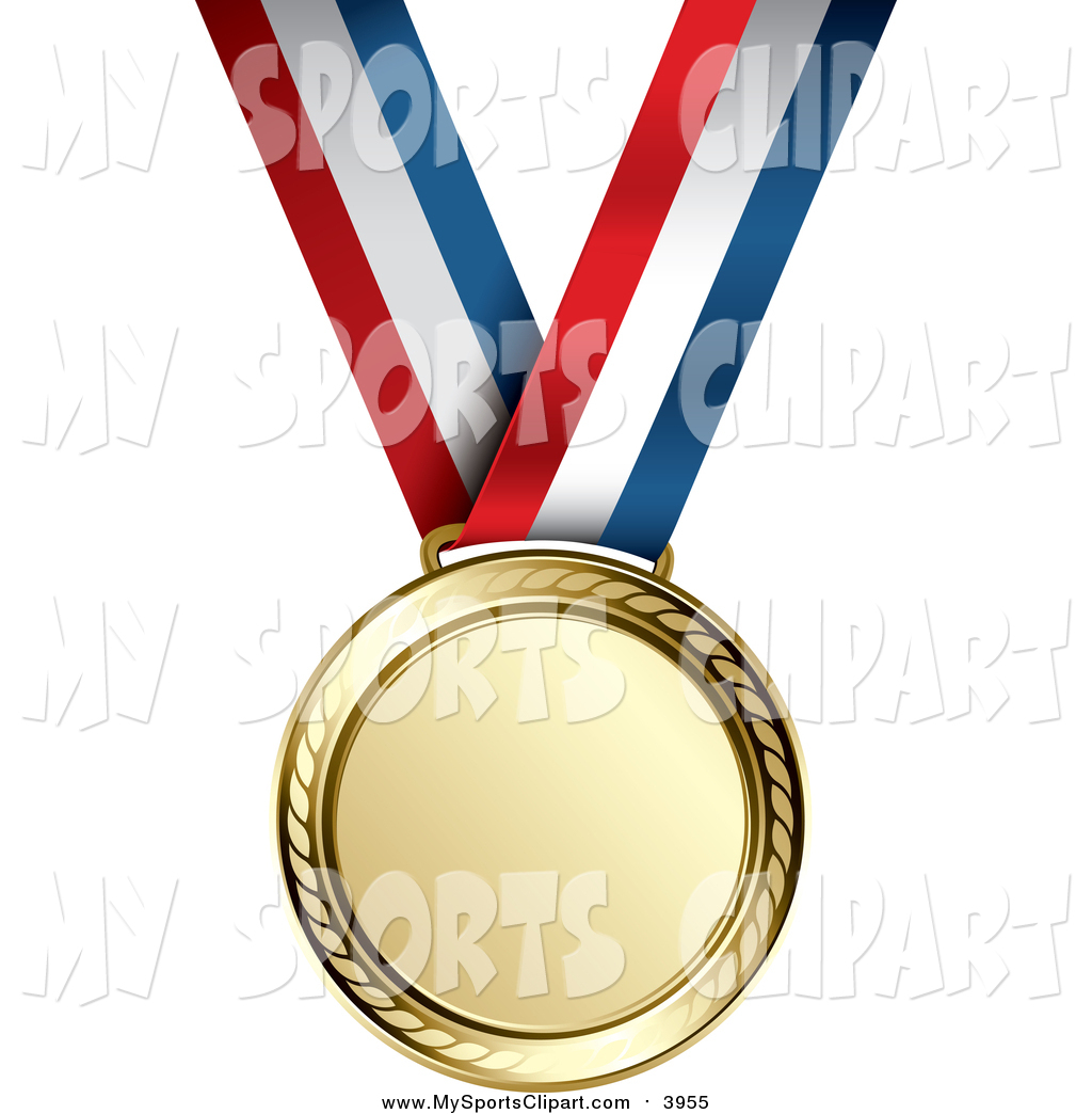 1024x1044 Sports Clip Art Of A Gold Medal On A Red, White And Blue Ribbon By