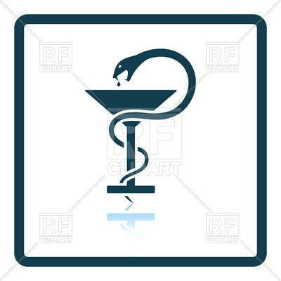 400x400 Medicine Sign With Snake And Glass Icon Royalty Free Vector Clip