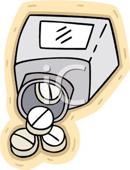 268x350 Picture Of A Medicine Bottle And Medicine In A Vector Clip Art