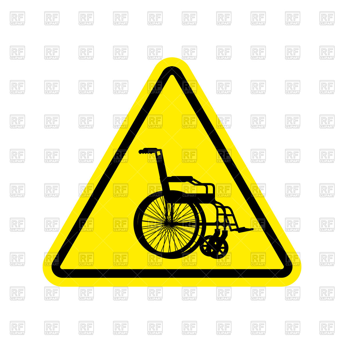 1200x1200 Warning Invalid Caution Wheelchair On Road Sign Royalty Free