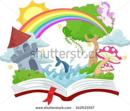 450x383 Water Color Open Book With A Castle