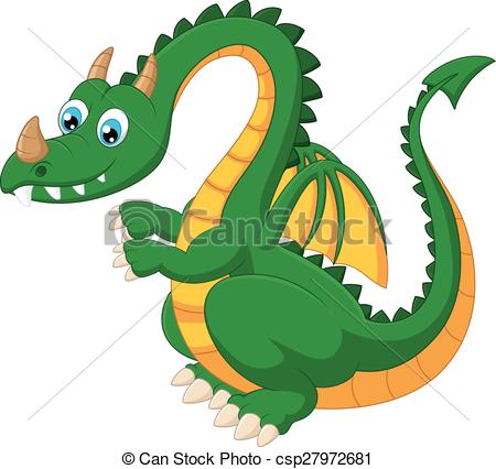 450x426 Vector Illustration Of Cartoon Funny Green Dragon Vector