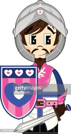 303x566 Cute Medieval Heart Knight Premium Clipart