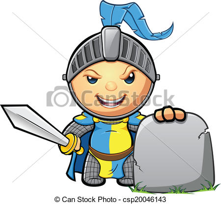 450x417 Blue Amp Yellow Knight. A Cute Medieval Knight Character In Eps