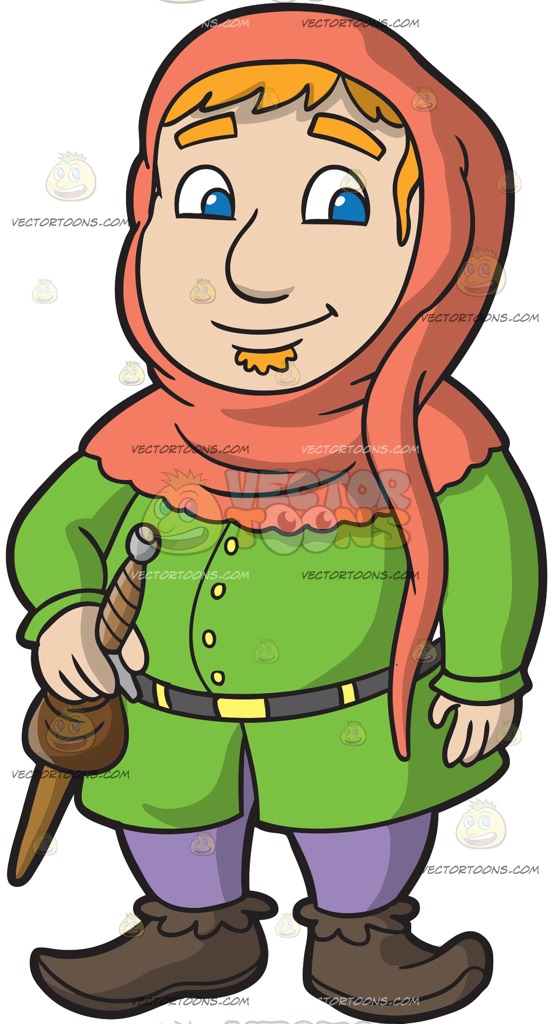 552x1024 A Chubby Medieval Man Cartoon Clipart Vector Toons