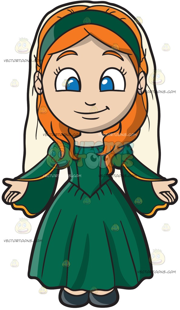 595x1024 A Pretty Medieval Girl Cartoon Clipart Vector Toons