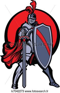 236x363 Royalty Free Vector Of Logo Of Medieval Knight Holding