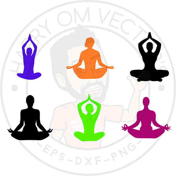 570x570 Yoga And Meditation Vectors, Svg Dxf For Silhouette Cameo