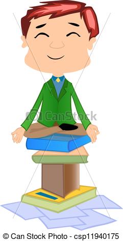 241x470 Working Man Doing Meditation, Illustration. Working Man Vectors