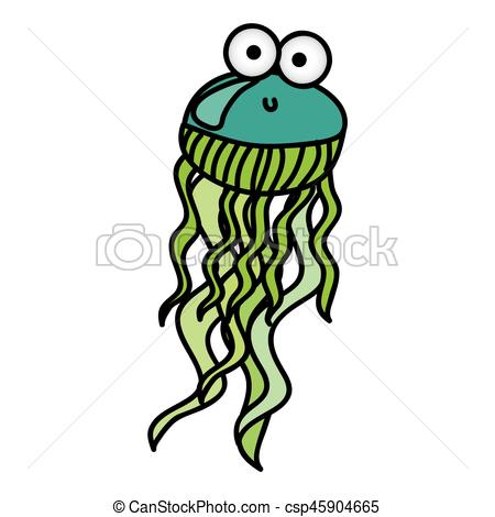 450x470 Medusa, Caricatura, Sorprendido, Icono. Vector