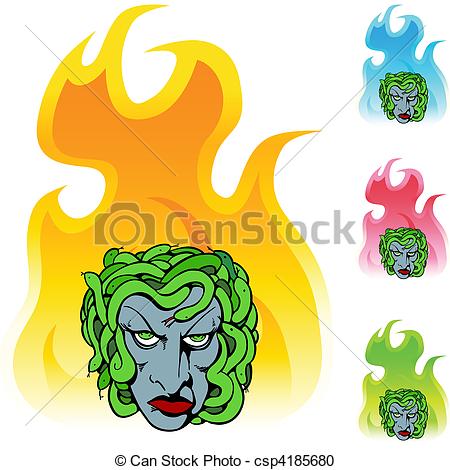 450x470 Medusa Vector Clipart