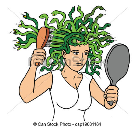 450x421 Medusa. Bad Hair Day Vector