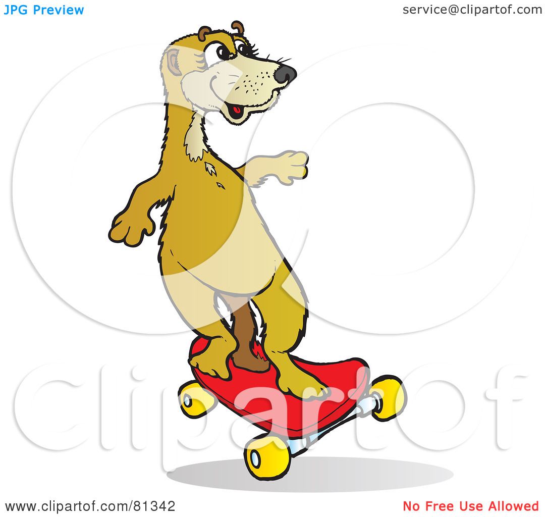 1080x1024 Royalty Free (Rf) Clipart Illustration Of A Meerkat Riding A Red