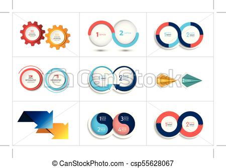 450x336 Mega Set Of Two Elements, Steps Chart, Diagram, Scheme . Clip