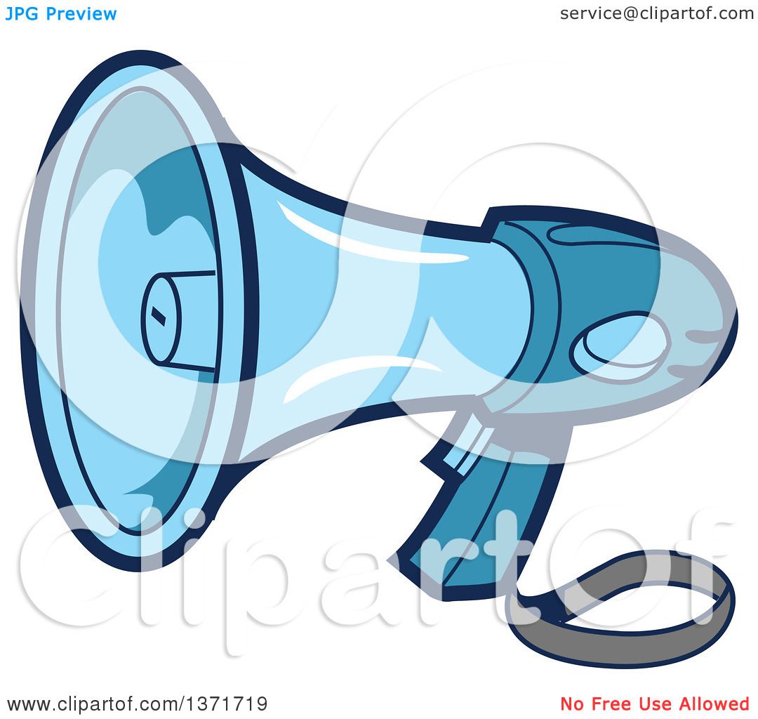 1080x1024 Clipart Of A Blue Megaphone Bullhorn
