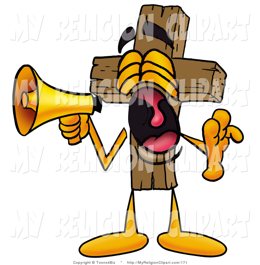 1024x1044 Religion Clip Art Of A Wooden Christian Cross Mascot Cartoon