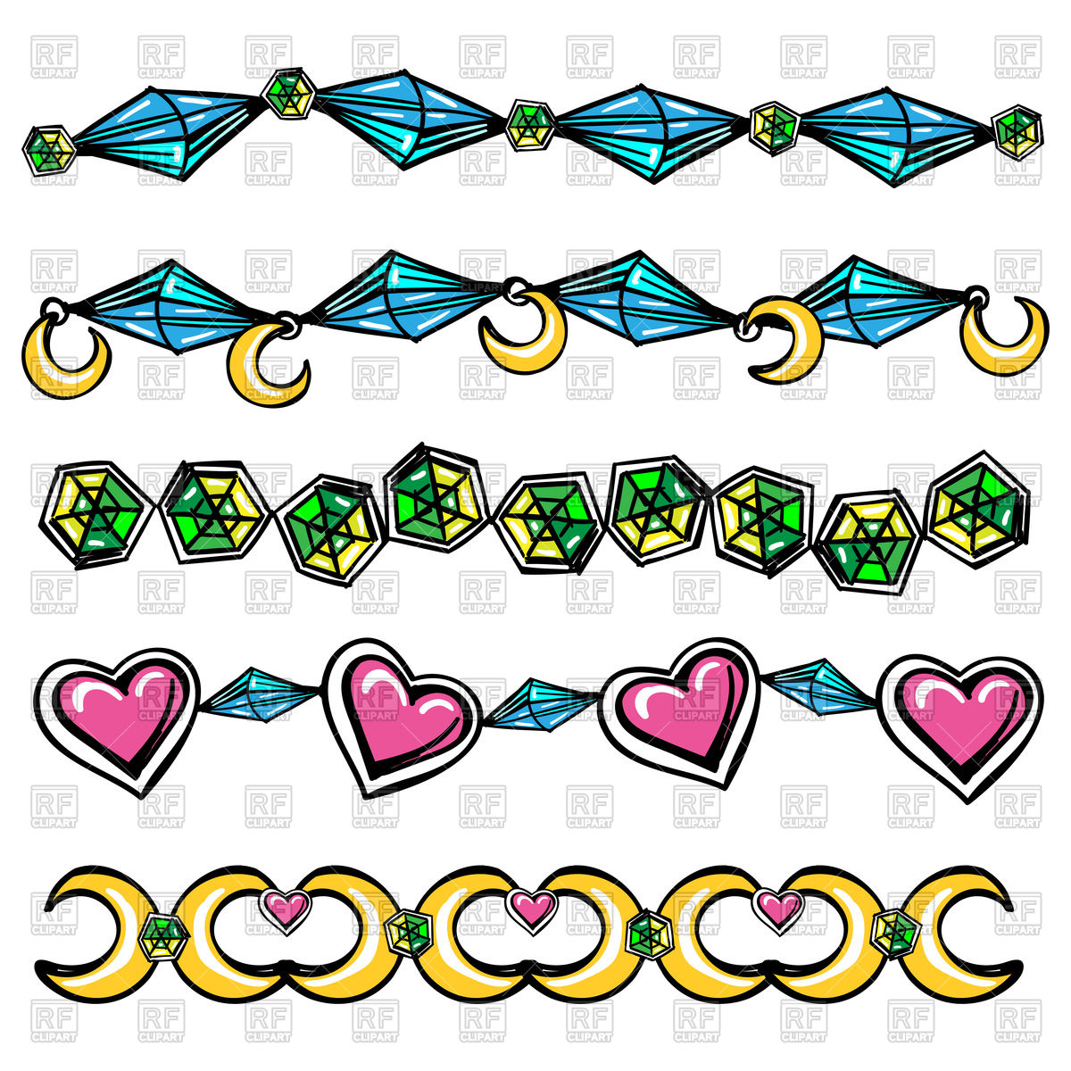 1200x1200 Hand Drawn Abstract Borders With Hearts And Diamonds Royalty Free