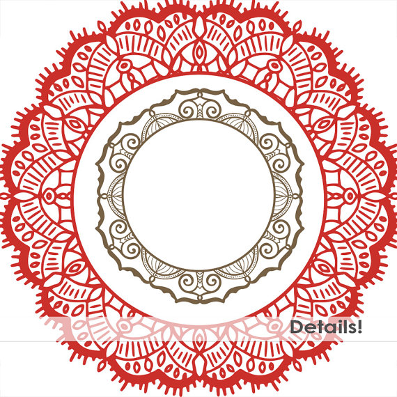 570x570 Medallion Frame Clip Art, Mehndi Circle Borders, Monogram Digital